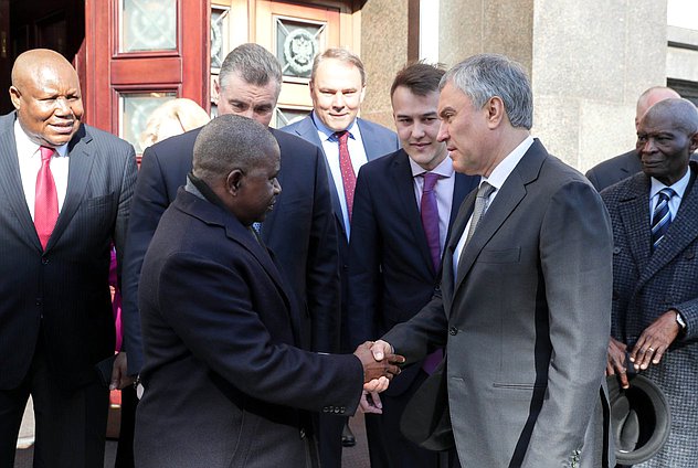 Chairman of the State Duma Vyacheslav Volodin and President of the Senate of the Parliament of the Republic of Congo Pierre Ngolo