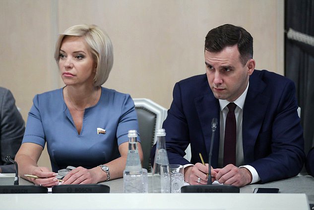 Chairwoman of the Committee on Education Olga Kazakova and Chairman of the Committee on Small and Medium Enterprises Alexander Demin