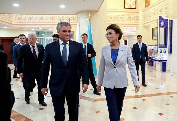 Chairman of the State Duma Viacheslav Volodin and Chairwoman of the Senate of the Republic of Kazakhstan Dariga Nazarbayeva