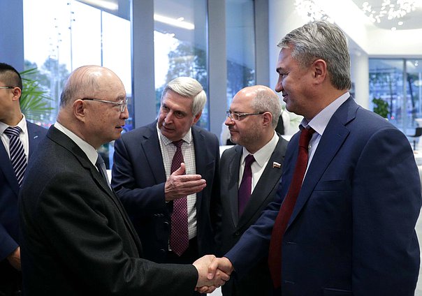 First Deputy Chairman of the State Duma Ivan Melnikov, Chairman of the Committee on Issues of Public Associations and Religious Organizations Sergei Gavrilov amd member of the Committee on Security and Corruption Control Rakhim Azimov