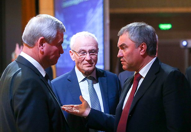 Chairman of the House of Representatives of the National Assembly of the Republic of Belarus Vladimir Andreichenko, State Secretary of the Union State of Russia and Belarus Grigory Rapota and Chairman of the State Duma Viacheslav Volodin