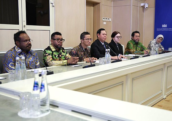 Встреча заместителя Председателя Государственной Думы Петра Толстого с Председателем Совета представителей регионов Народного консультативного конгресса Республики Индонезии Султаном Бактиаром Наджамудином