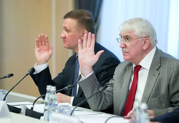 First Deputy Chairman of the Committee on Security and Corruption Control Dmitriy Savelyev and Deputy Chairman of the Committee on International Affairs Aleksei Chepa