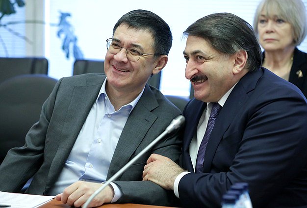 Первый заместитель Председателя Комитета по энергетике Валерий Селезнев и член Комитета Джамаладин Гасанов