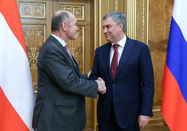 Chairman of the State Duma Viacheslav Volodin and President of the National Council of the Austrian Republic Wolfgang Sobotka