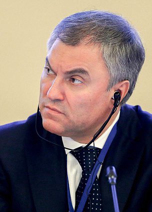 Председатель Государственной Думы Вячеслав Володин во время девятого пленарного заседания Парламентской Ассамблеи Организации Договора о коллективной безопасности.
