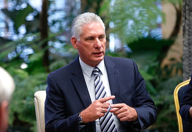 El Presidente de la República de Cuba Miguel Díaz-Canel Bermúdez