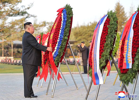 Chairman of State Affairs of the Democratic People's Republic of Korea Kim Jong-un. Opening ceremony of the Memorial Complex and Museum of the Military Deeds of Heroes of Foreign Military Operation. Photo credit: KCNA