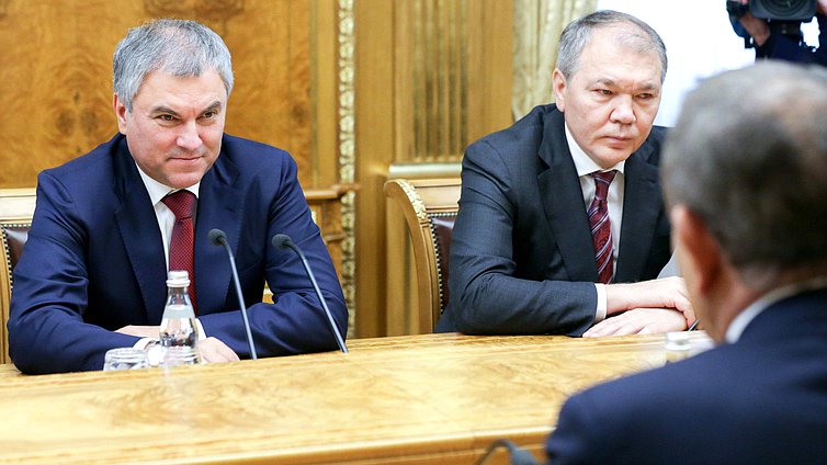 Meeting of Chairman of the State Duma Viacheslav Volodin and President of the National Assembly of the Republic of Armenia Ara Babloyan