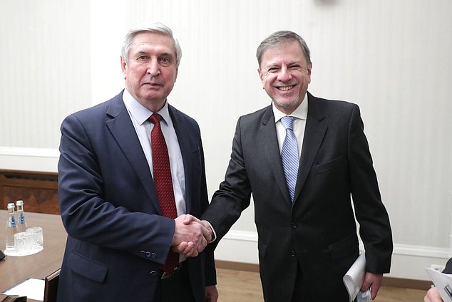 Meeting of First Deputy Chairman of the State Duma Ivan Melnikov and Ambassador of Argentina to Russia Eduardo Antonio Zuain