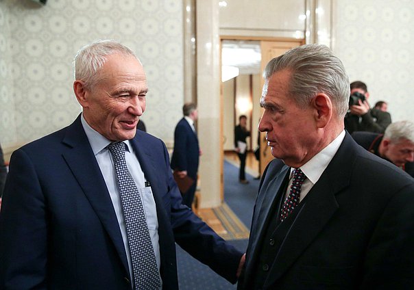 State Secretary of the Union State of Russia and Belarus Grigory Rapota and member of the Committee on Budget and Taxes Nikolai Gonchar