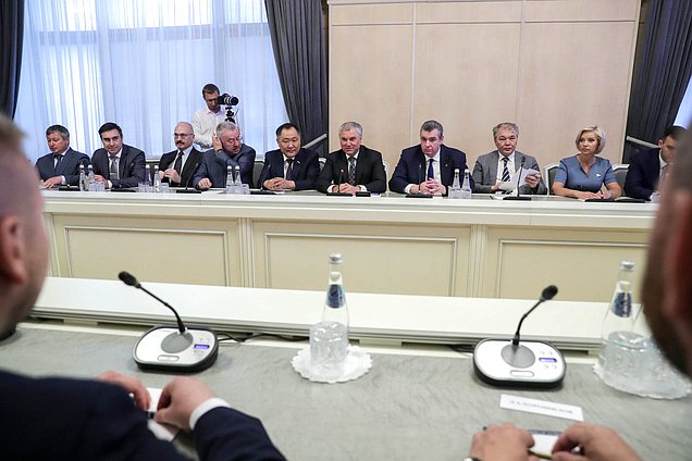 Meeting of Chairman of the State Duma Vyacheslav Volodin and Chairman of the LPR People's Council Denis Miroshnichenko