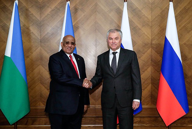 Chairman of the State Duma Vyacheslav Volodin and Speaker of the National Assembly of the Republic of Djibouti Dileita Mohamed Dileita