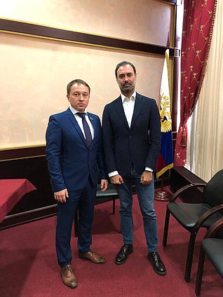 Member of the Committee on State Building and Legislation Oleg Bykov and representative of the Senate of the Republic of Italy Francesco Laforgia