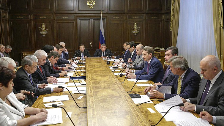   Встреча Председателя Государственной Думы Сергея Нарышкина с руководителями делегаций стран ОДКБ в парламентской ассамблеи ОБСЕ.
