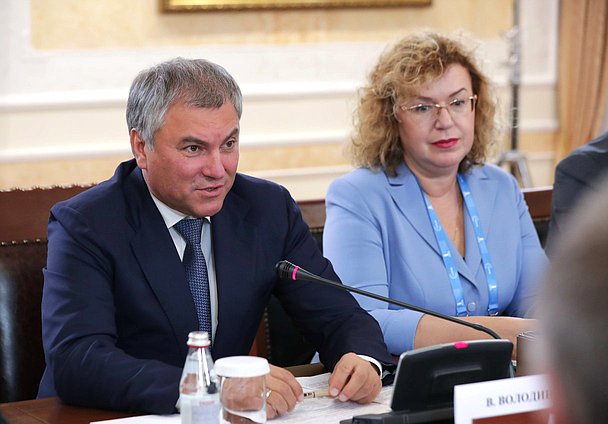 Chairman of the State Duma Viacheslav Volodin and Deputy Chairwoman of the State Duma Olga Epifanova