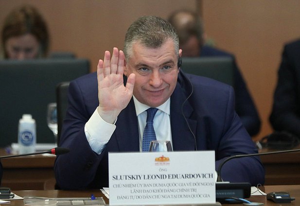 Leader of the LDPR faction Leonid Slutsky. 2nd meeting of the Inter-parliamentary Commission on Cooperation between the State Duma and the National Assembly of Vietnam
