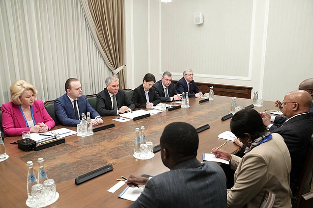 Meeting of Chairman of the State Duma Vyacheslav Volodin and Speaker of the National Assembly of the Republic of Zimbabwe Jacob Mudenda