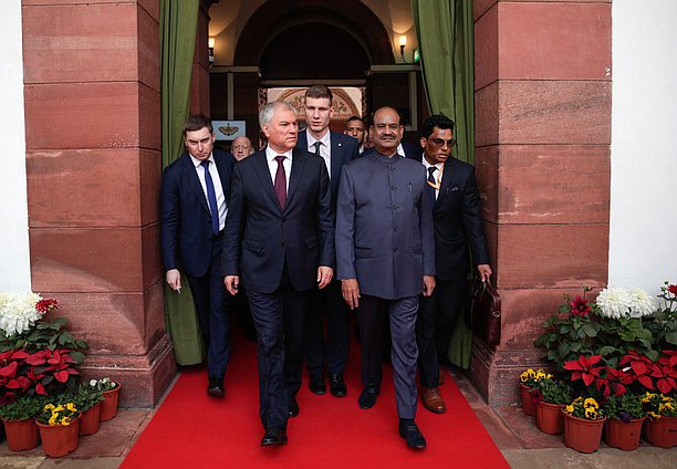 Meeting of Chairman of the State Duma Vyacheslav Volodin and Speaker of the Lok Sabha of the Parliament of the Republic of India Om Birla