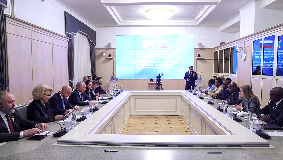 Meeting of Chairman of the State Duma Vyacheslav Volodin and Speaker of the National Assembly of the Republic of Burundi Gélase Daniel Ndabirabe