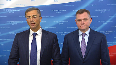 Пресс-подход Председателя Комитета по промышленности и торговле Владимира Гутенева и губернатора Ростовской области Юрия Слюсаря