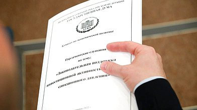 Парламентские слушания на тему «Законодательная поддержка инвестиционной активности в условиях санкционного давления»