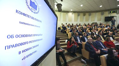 Парламентские слушания на тему «Об основных принципах правового регулирования в новом законе «О культуре»