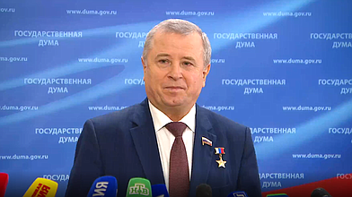 Пресс-подход депутата от фракции «Единая Россия» Владимира Богодухова