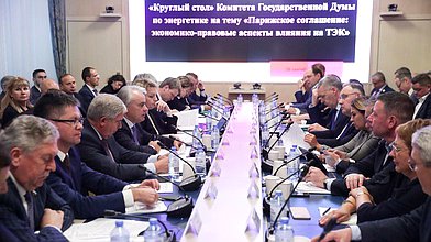 Круглый стол» на тему «Парижское соглашение: экономико-правовые аспекты влияния на ТЭК»