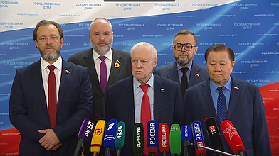 Пресс-подход представителей фракции "Справедливая Россия — за Правду"