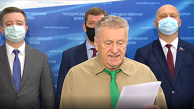Пресс-подход руководителя фракции ЛДПР Владимира Жириновского
