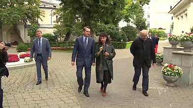 Церемония закладки первого камня здания Депозитарно-реставрационного и выставочного центра Государственного музея изобразительных искусств им. А.С.Пушкина, 09.09.2016