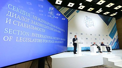 Первая секция «Международная безопасность: диалог законодателей для мира и стабильности» II Международного форума «Развитие парламентаризма» (02.07.2019)